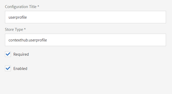 Contexthub store configuration